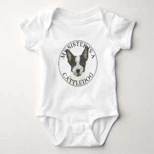 Svart och vit Cattledog Heeler Storasyster T Shirt