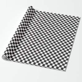 Svart och [vit] Checkers i Small Checkerboard Presentpapper