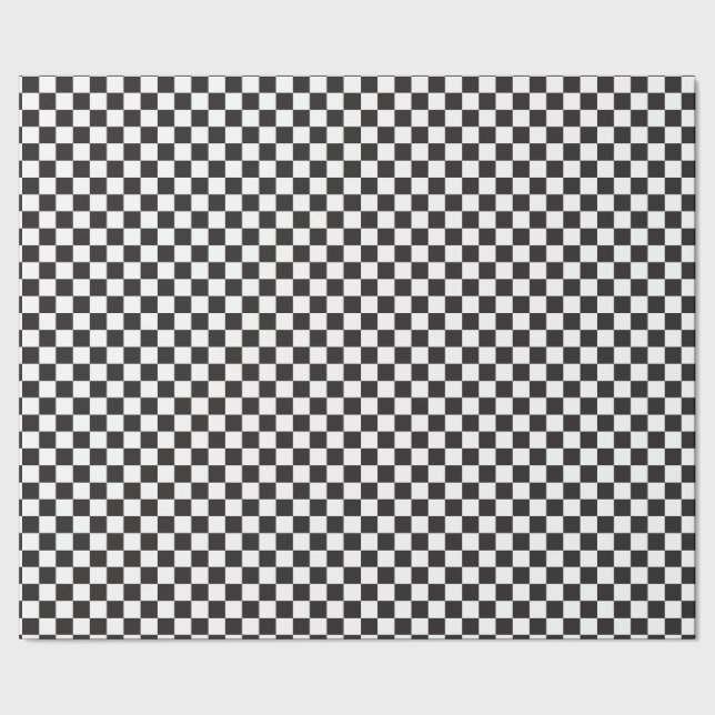 Svart och [vit] Checkers i Small Checkerboard Presentpapper (Seam)