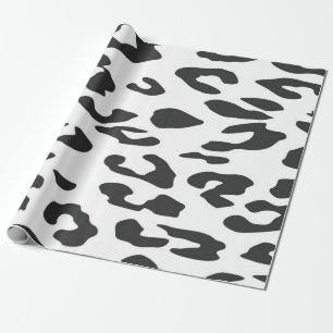 Svart och vit Cheetah-prickar Djurutskrift Presentpapper