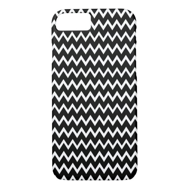 Svart och vit Chevron Case-Mate iPhone Skal (Baksida)