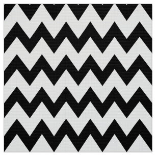Svart och vit Chevron Klädselstyg Tyg