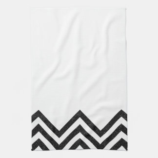 Svart och vit chevron kökshandduk II