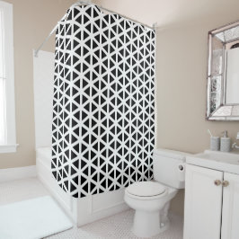 Svart och vit Chevron Mönster Shower Curtain
