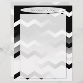 Svart och vit Chevron-plateri i skrivarstorlek Brevhuvud