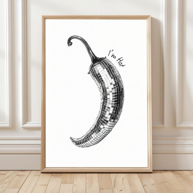 Svart och vit chilitavla, Disco Ball Chili  Poster (Skapare uppladdad)