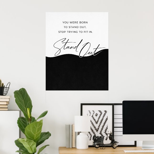 Svart och vit citatposter – minimalistisk vägg poster (Hemmakontoret)