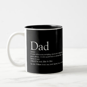 Svart och Vit Cool Pappa Pappa Far Definition Två-Tonad Mugg