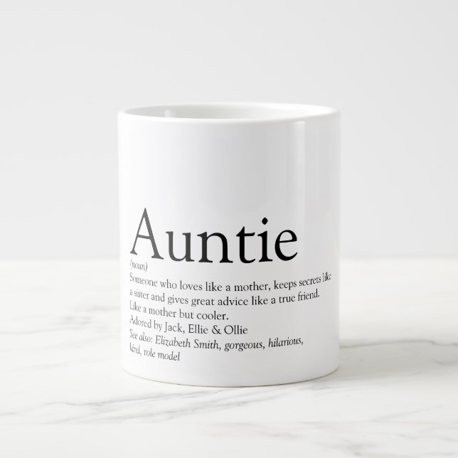 Svart och Vit Cool Rolig Faster Fasters Definition Jumbo Mugg (Framsidan)