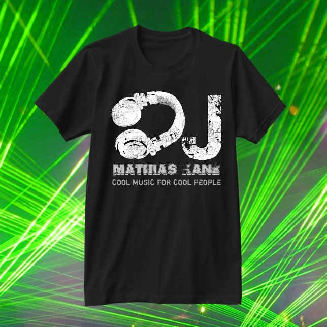 Svart och vit coola-musik DJ Tee Shirt (Skapare uppladdad)