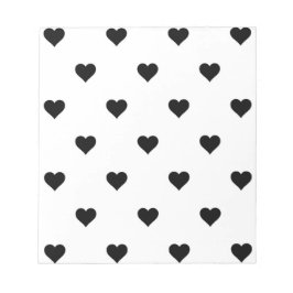 Svart och vit Cute Simple Heart Mönster Anteckningsblock