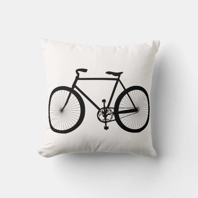 Svart och vit cykelkudde kudde (Framsida)