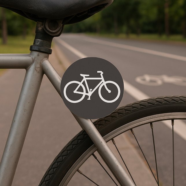 Svart och vit cykelsymbol runt klistermärke (Skapare uppladdad)