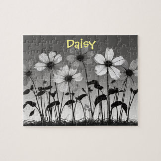 Svart och vit Daisy Flower Dreamscape Pussel