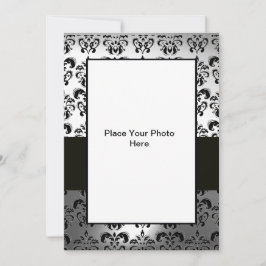 SVART OCH VIT DAMASK FOTOMALL INBJUDNINGAR