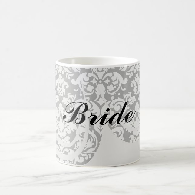 Svart och vit damm blommar kaffemugg (Center)