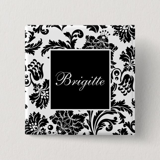 Svart och vit damm knapp (Framsida)