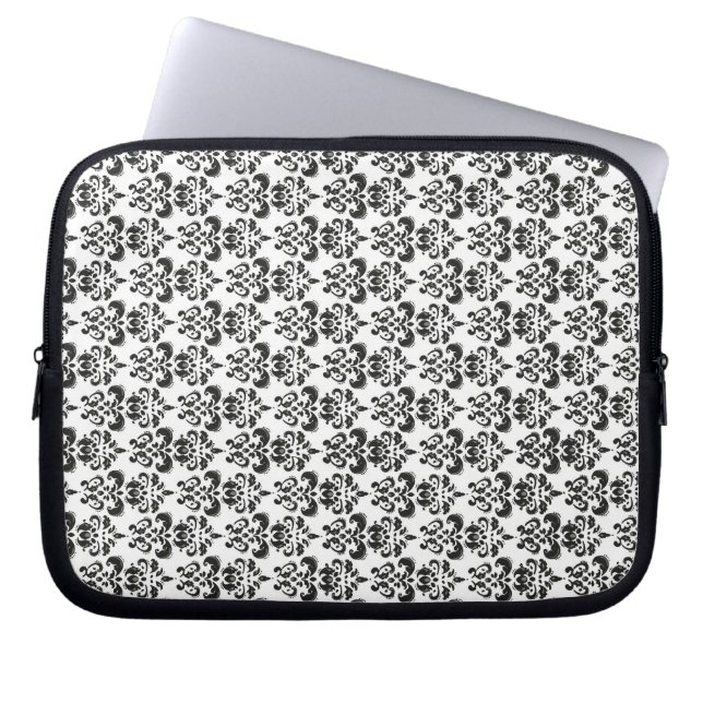 Svart och vit damm laptop sleeve (Framsidan)