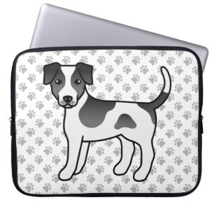 Svart och vit dansk-svensk gårdshund Söt Hund Laptop Fodral