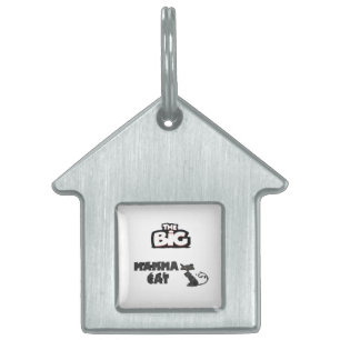 Svart och vit design för kattkort ID-bricka husdjur