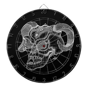 Svart och vit design i Skull Djävulen Darttavla