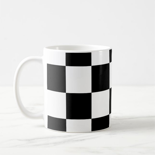 Svart och vit design  kaffemugg (Vänster)