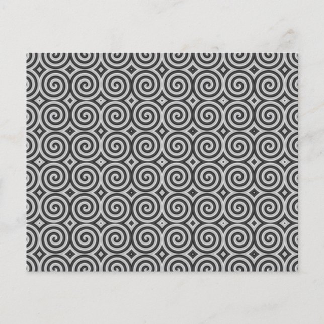 Svart och vit design. Mönster i Spiral. (Framsida)
