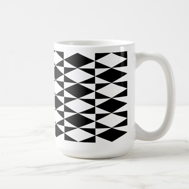Svart Och Vit Diamant Kaffemugg (Höger)