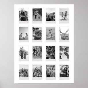 Svart och vit direktfilm 16 fotokollage poster