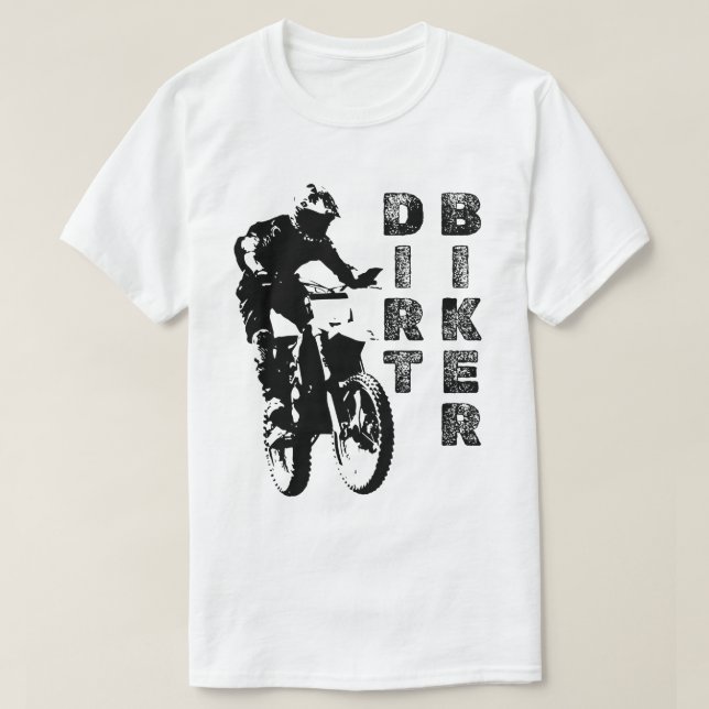 Svart och Vit Dirt Biker T Shirt (Design framsida)
