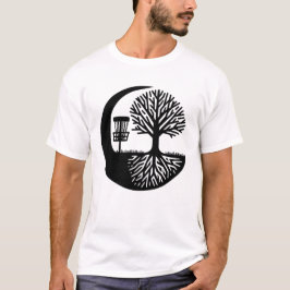 Svart och vit Disc Golf Siluett T Shirt