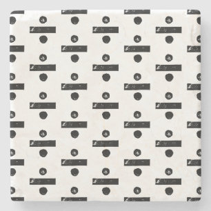 Svart och vit "Divide"-symbol Lino-klipp Stenunderlägg