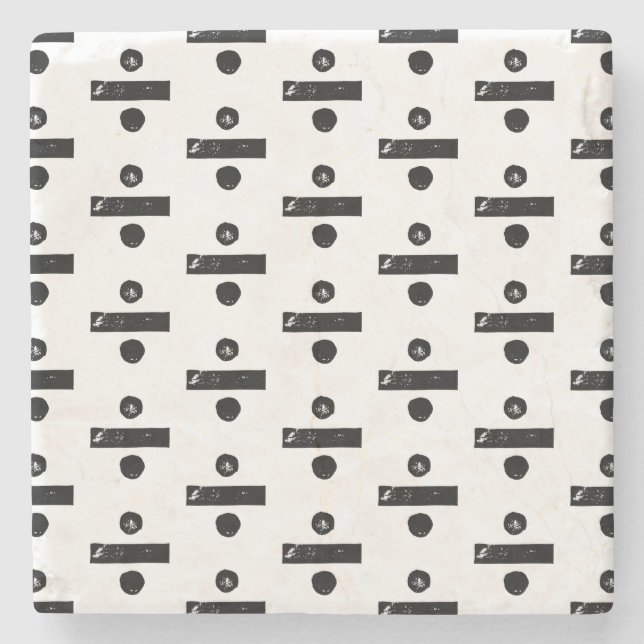 Svart och vit "Divide"-symbol Lino-klipp Stenunderlägg (Framsidan)