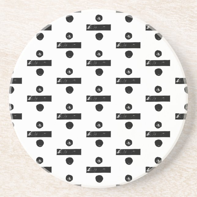 Svart och vit "Divide"-symbol Lino-klipp Underlägg (Framsidan)