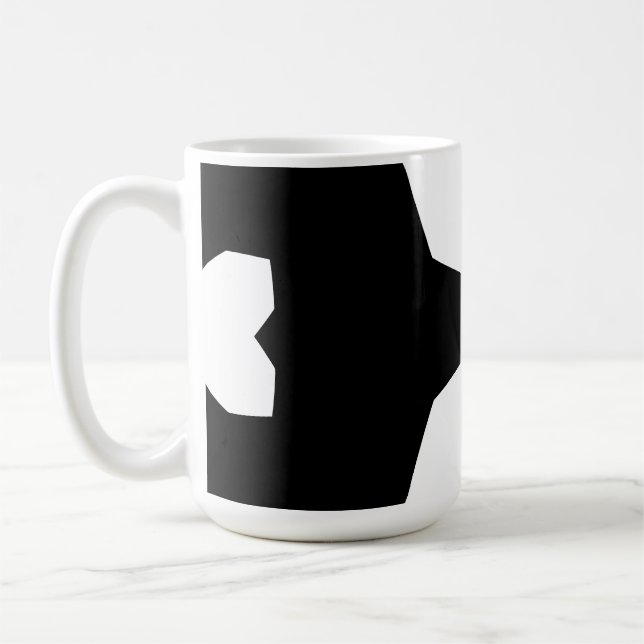 Svart och vit Djärv geometrisk Kaffemugg (Vänster)