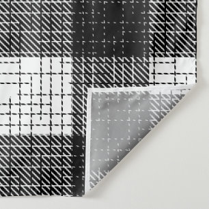 Svart och vit djärv rutig pläd-design tyg