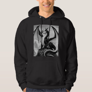 Svart och vit drake hoodie
