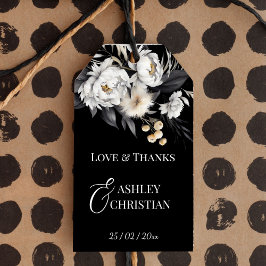 Svart och vit elegant boho bröllopsförmån presentetikett