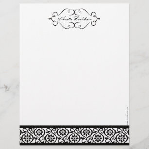 Svart och vit Elegant Letterhead