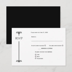 Svart och vit elegant minimalistisk RSVP OSA Kort