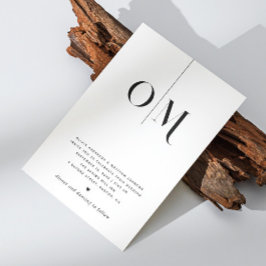 Svart och vit elegant rent minimalistiskt bröllop inbjudningar