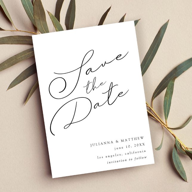 Svart och vit Elegant Spara datum V2 Spara Datumet (Skapare uppladdad)