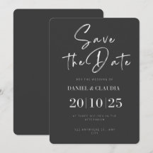 Svart och vit Elegant Spara datuminbjudan