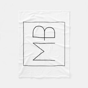 Svart och vit Elegant, unik monogrammad Fleecefilt