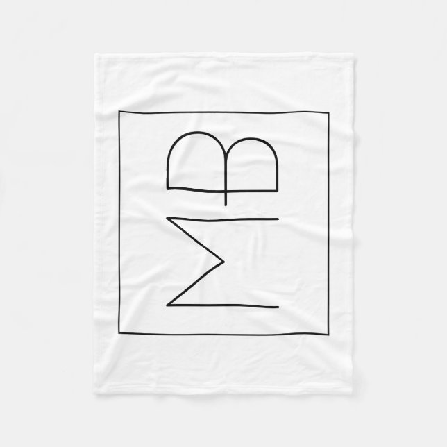 Svart och vit Elegant, unik monogrammad Fleecefilt (Framsidan)
