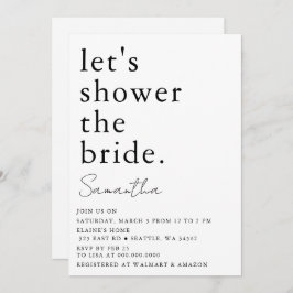 Svart och vit enkel modern Möhippa Inbjudningar