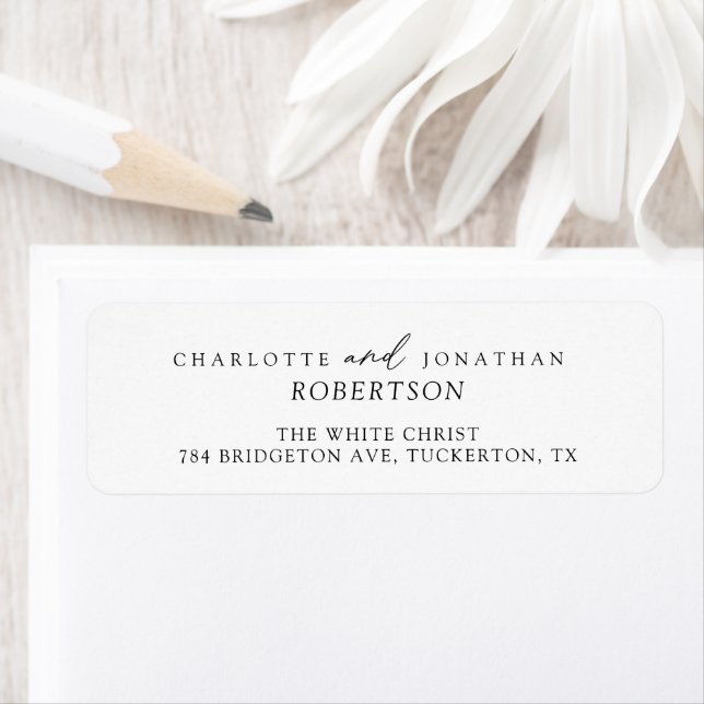 Svart och vit enkel modern Returadress Etikett (Insitu)