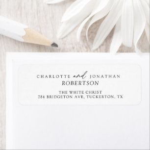 Svart och vit enkel modern Returadress Returadress Etikett