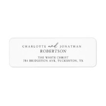 Svart och vit enkel modern Returadress