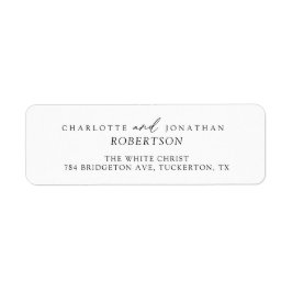 Svart och vit enkel modern Returadress Returadress Etikett